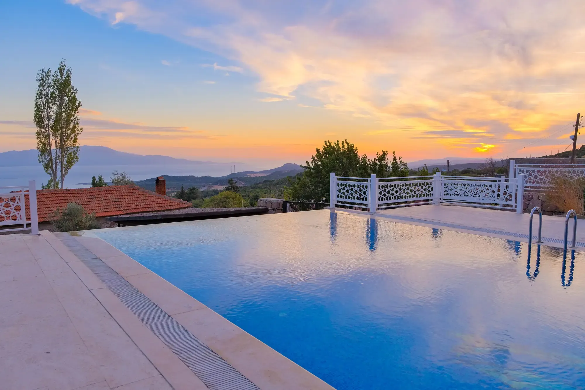 Infinity pool at sunset