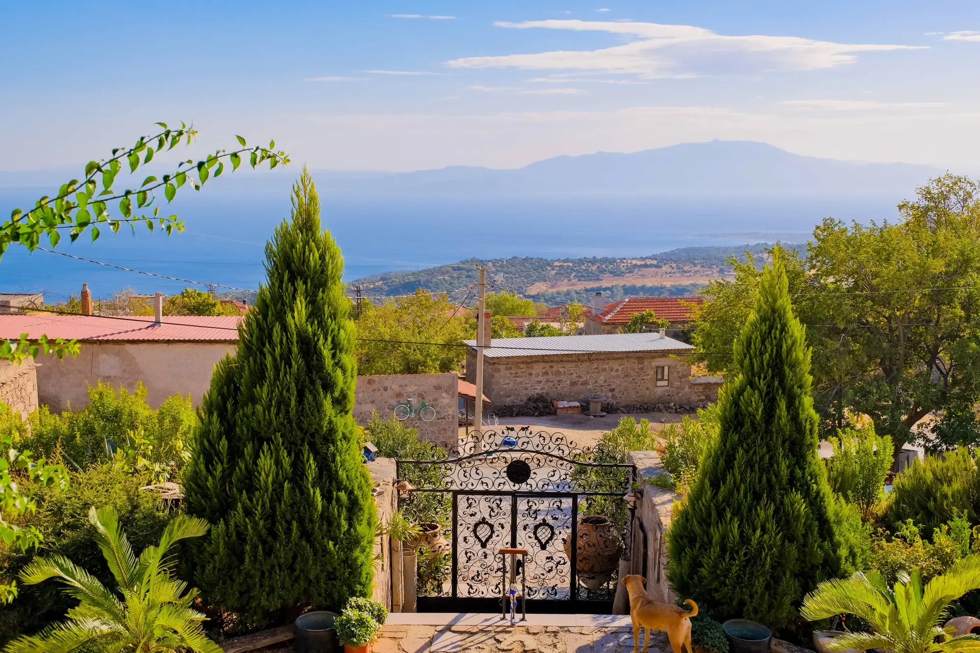 View of the Gulf of Edremit from the garden