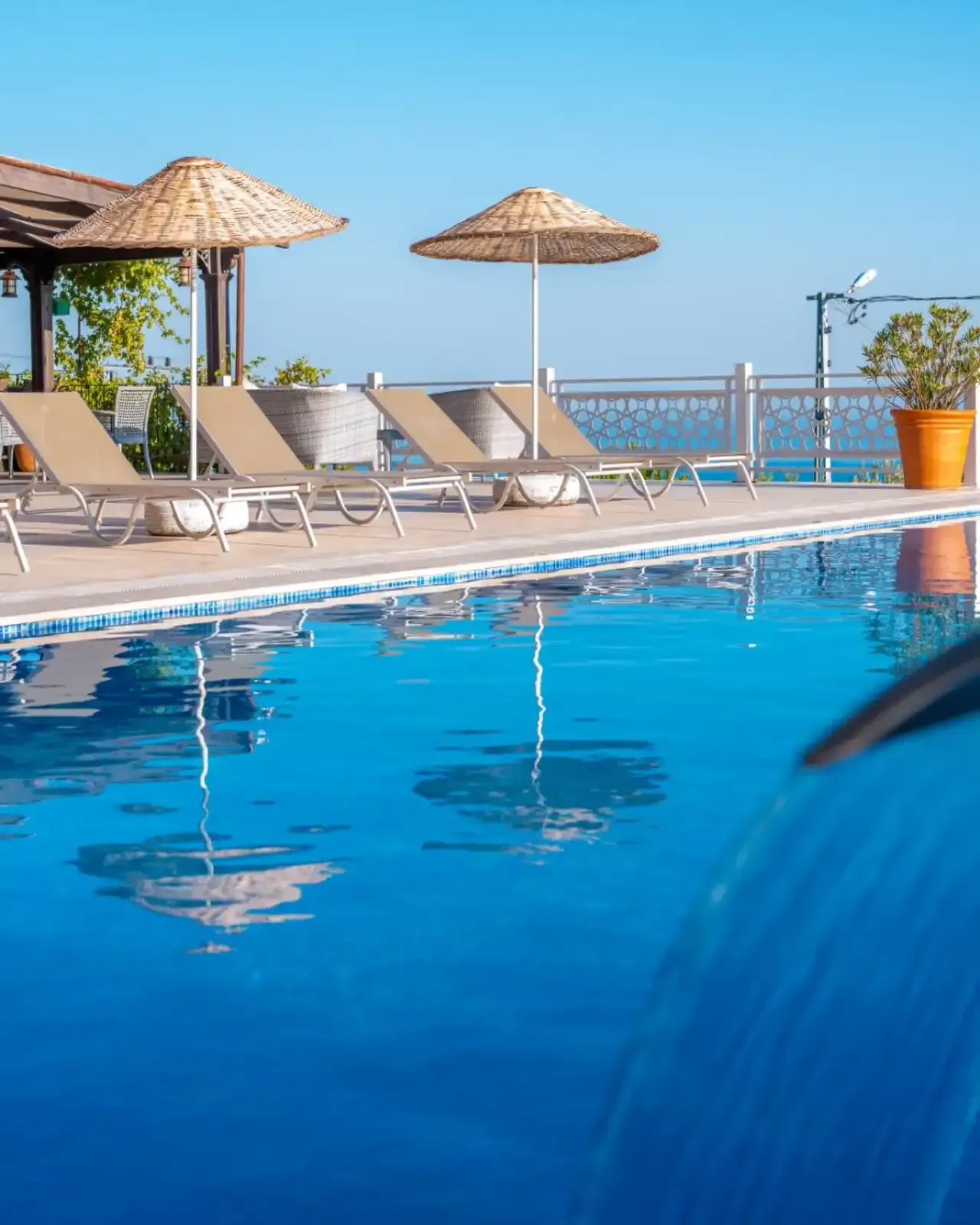 The pool in summer